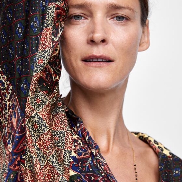 Zara patchwork button down top - Picture 2 of 6